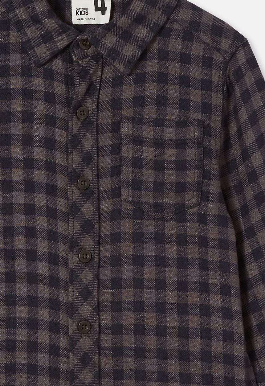 Cotton On - Rugged long sleeve shirt - rabbit grey/navy