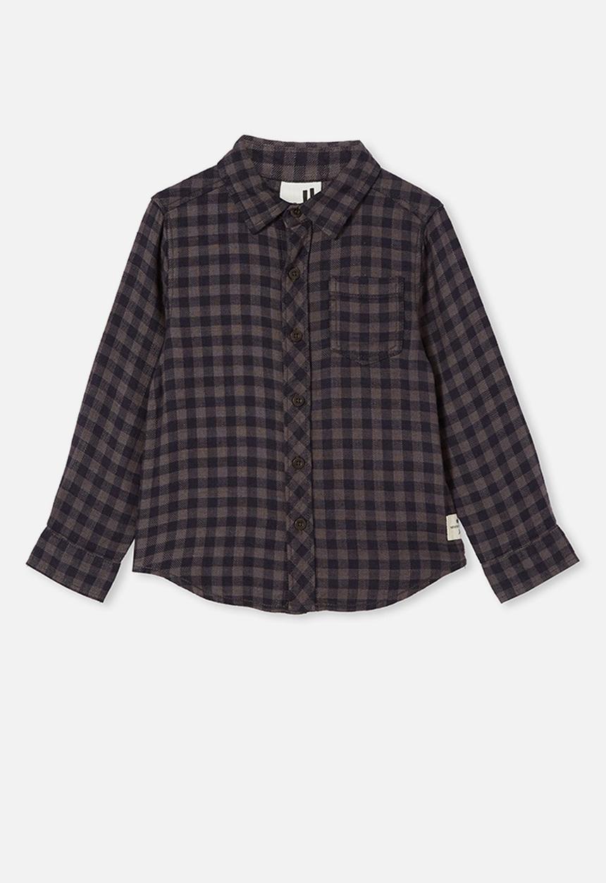 Cotton On - Rugged long sleeve shirt - rabbit grey/navy