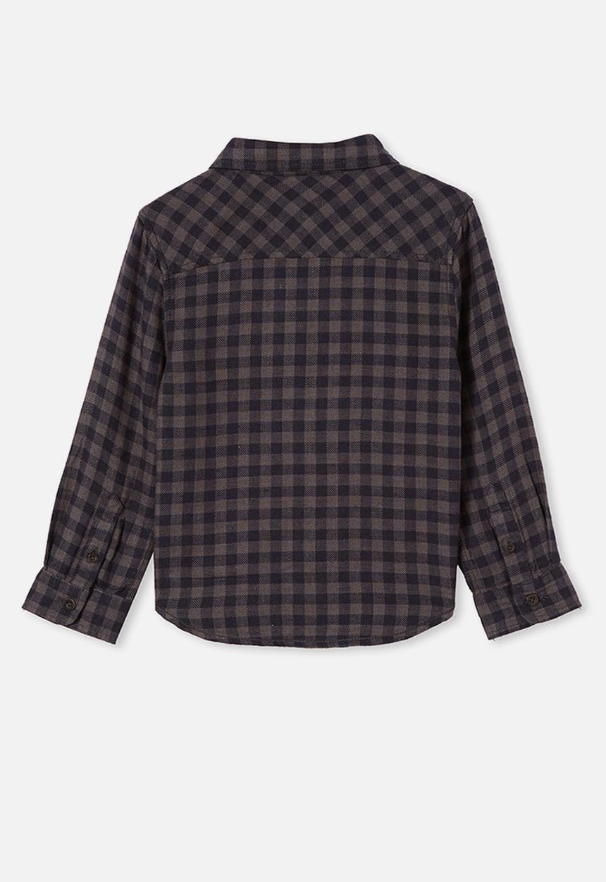 Cotton On - Rugged long sleeve shirt - rabbit grey/navy