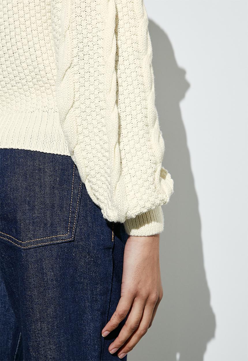 Superbalist - Cotton blend cable jumper - ecru