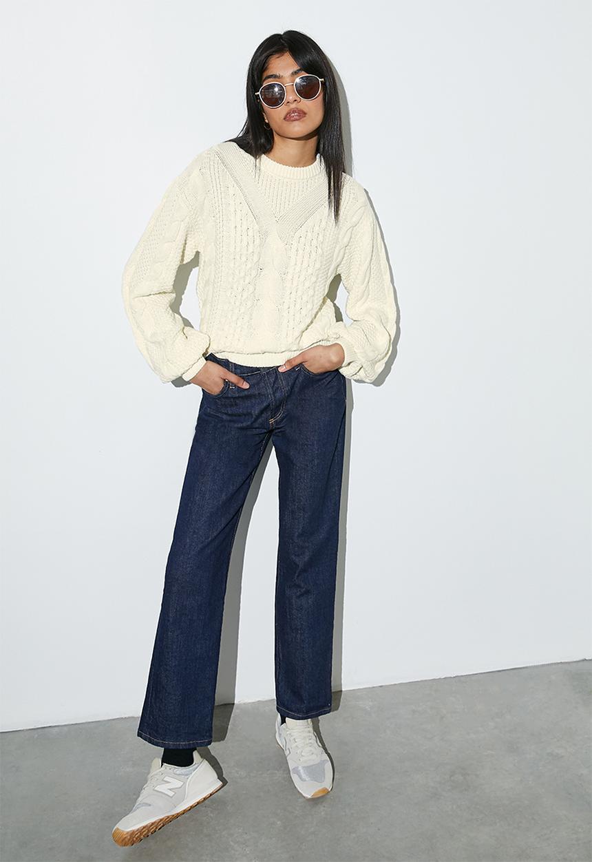 Superbalist - Cotton blend cable jumper - ecru