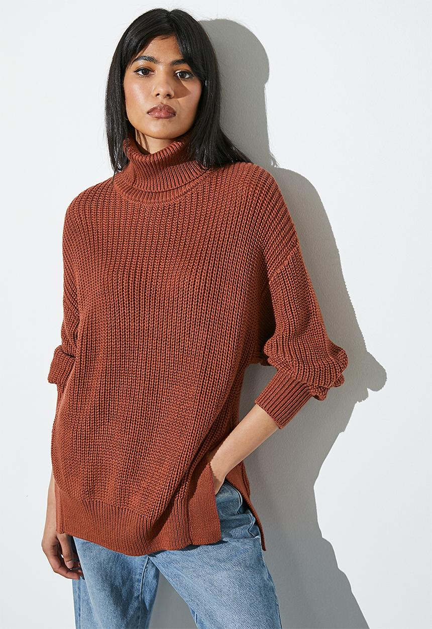 Superbalist - Cotton blend light weight tunic - tobacco
