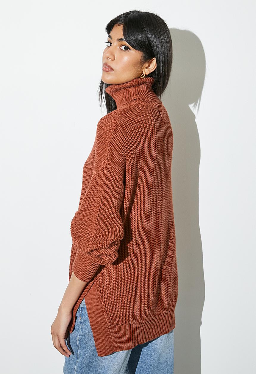 Superbalist - Cotton blend light weight tunic - tobacco