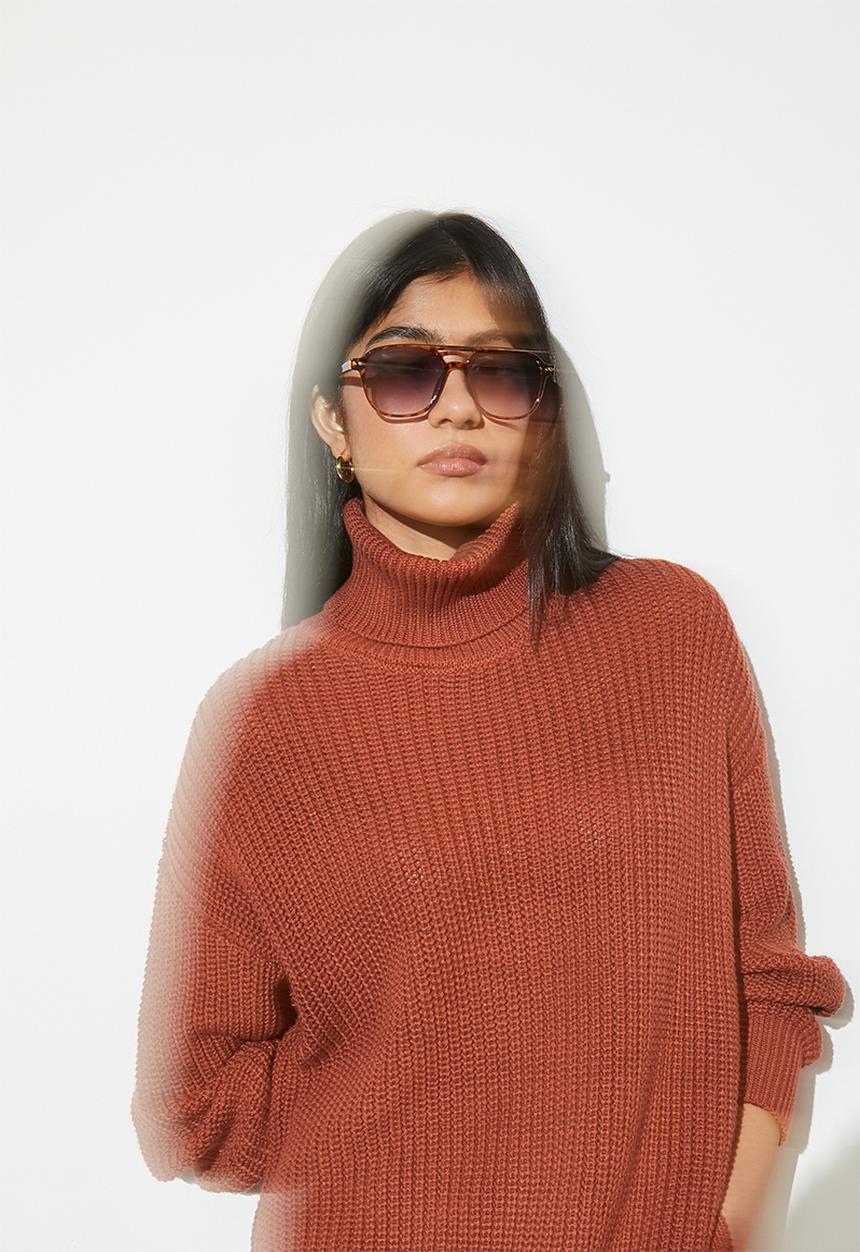 Superbalist - Cotton blend light weight tunic - tobacco