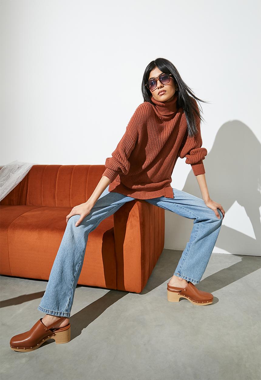 Superbalist - Cotton blend light weight tunic - tobacco