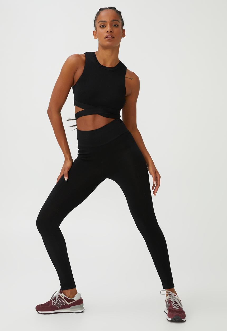 Cotton On - Crepe knit full length tight - black