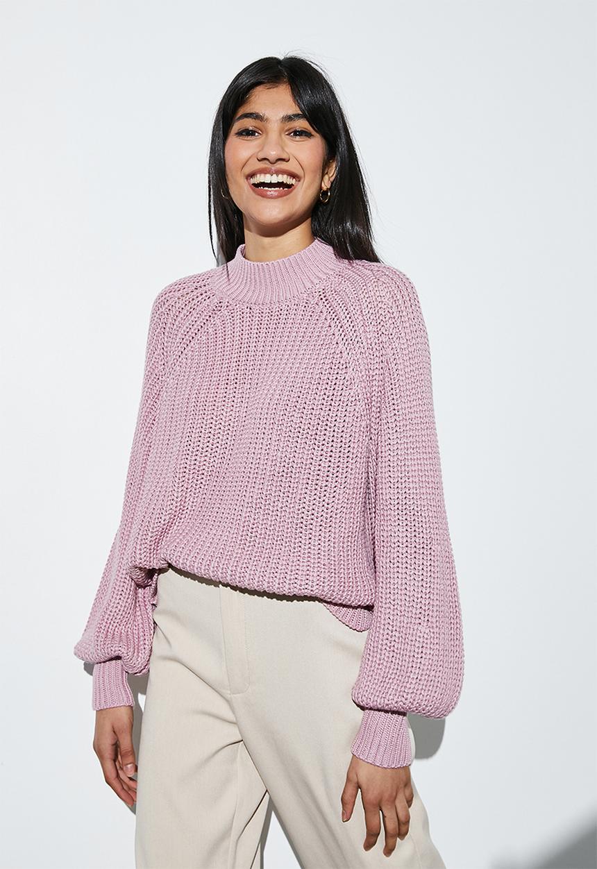 Superbalist - Cotton blend rib  diversion jumper - baked pink