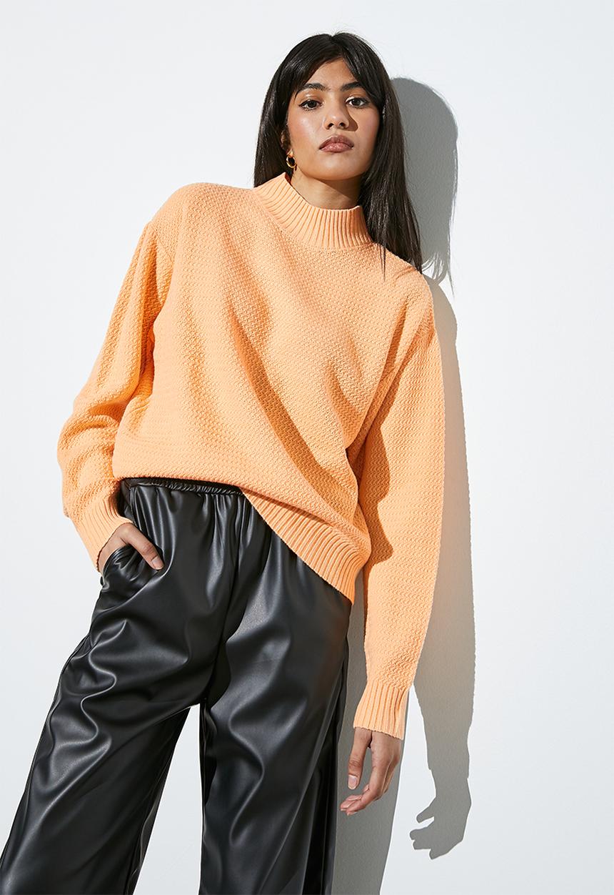 Superbalist - Stitch interest jumper - peach quartz