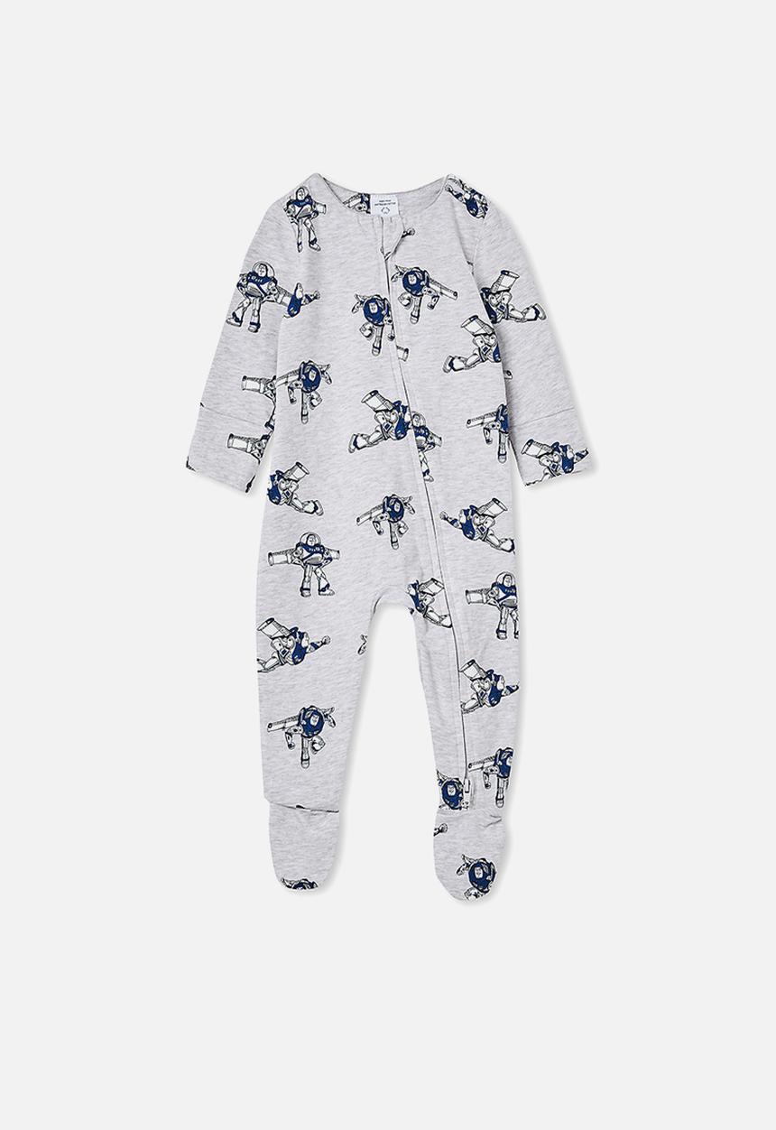 Cotton On - The long sleeve zip romper lcn - cloud marle
