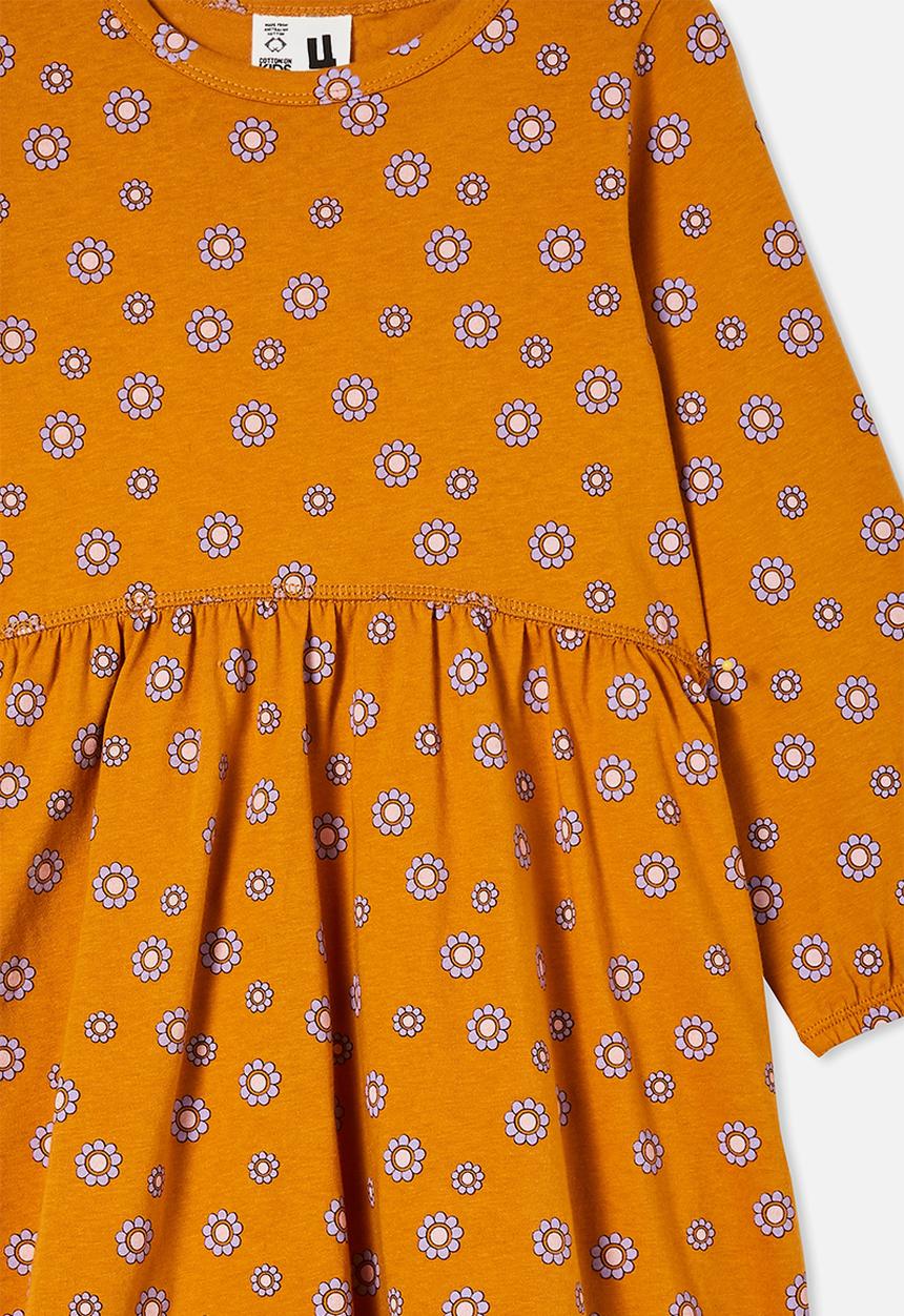 Cotton On - Savannah long sleeve dress - tumeric latte/garden daisy