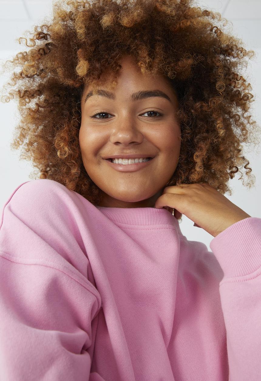 Cotton On - Curve classic crew sweatshirt - retro pink