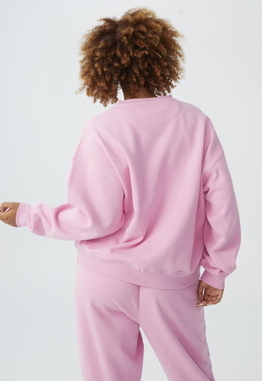 Cotton On - Curve classic crew sweatshirt - retro pink
