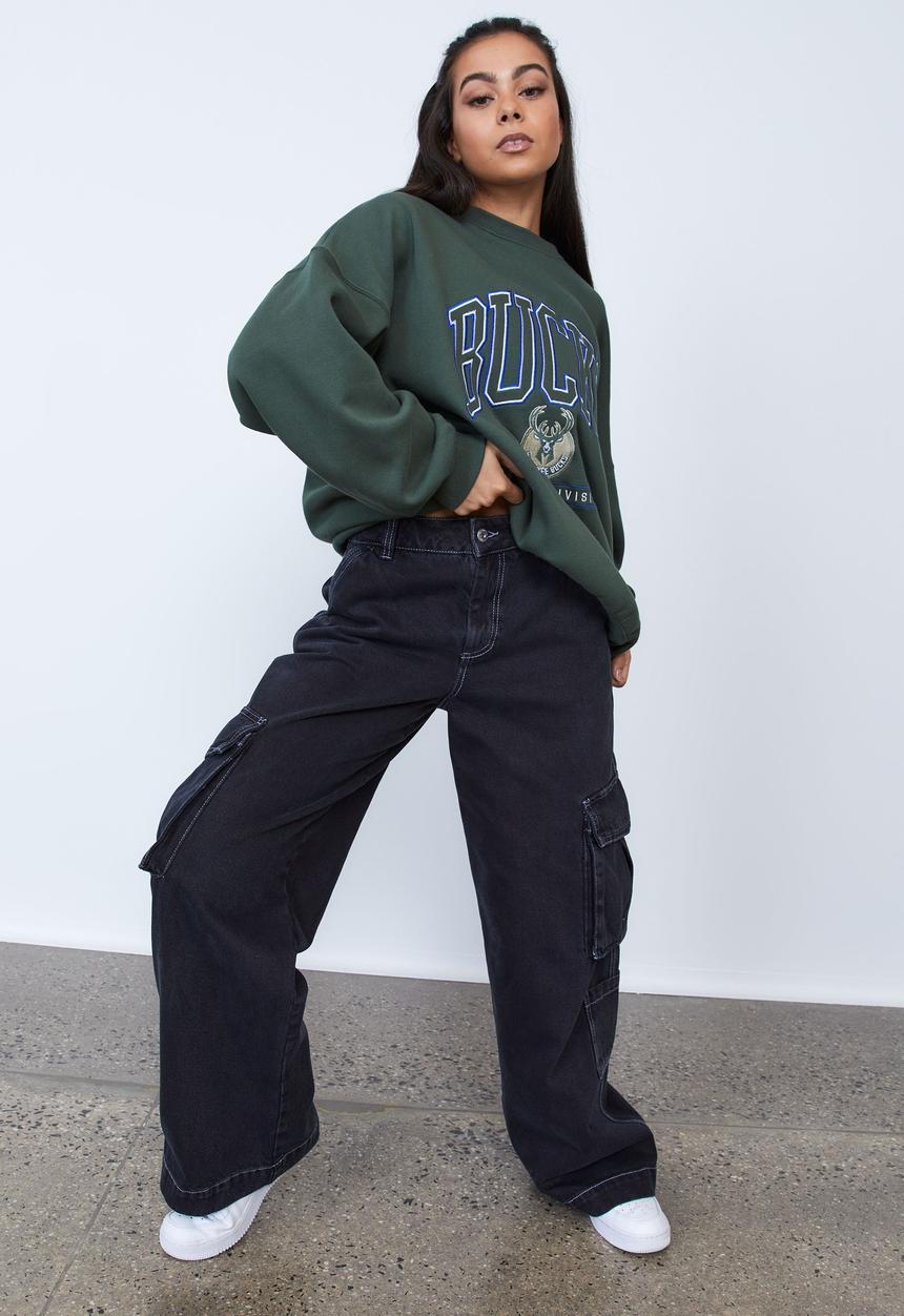 Factorie - Hype denim cargo pant - thrift black