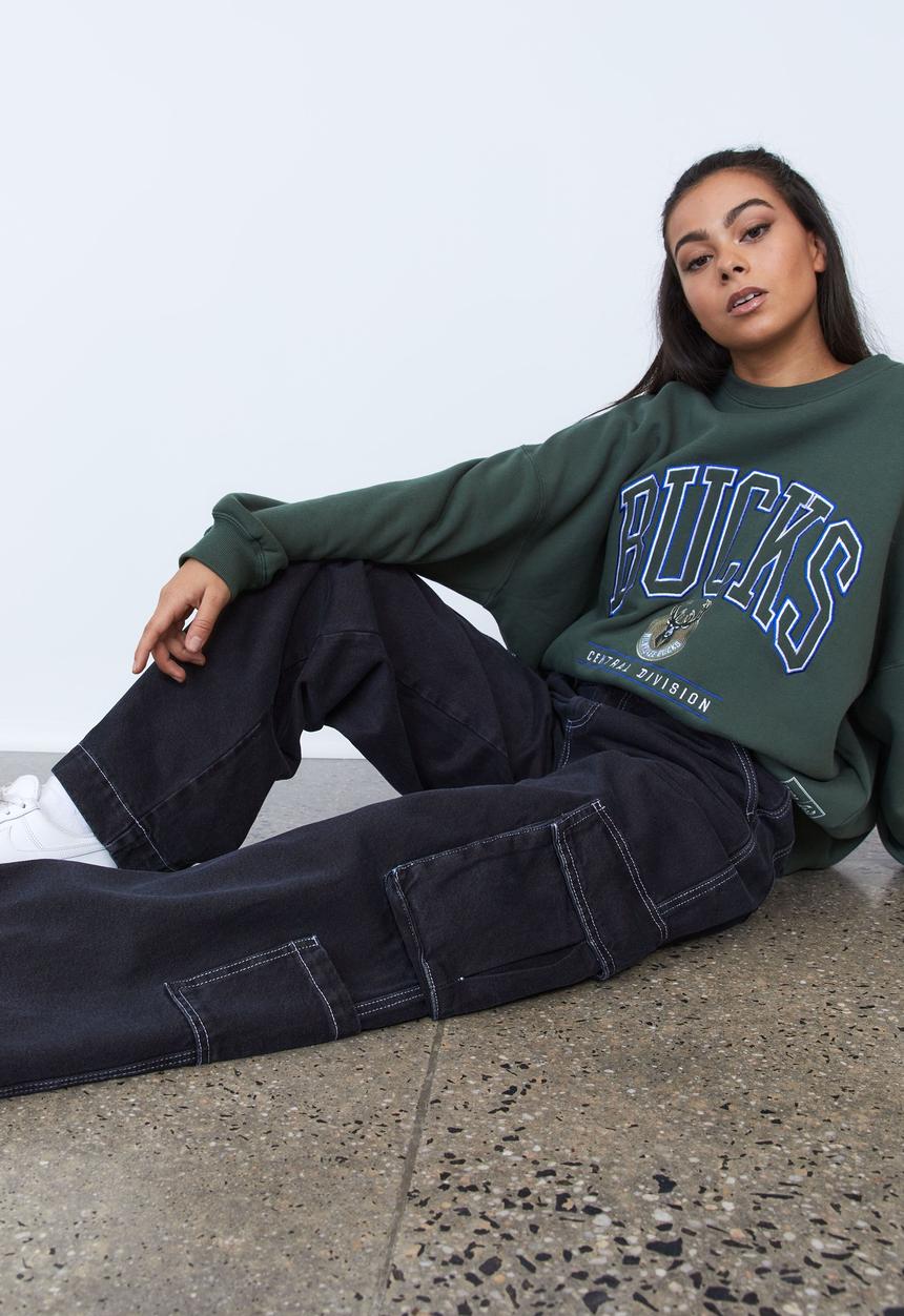 Factorie - Hype denim cargo pant - thrift black