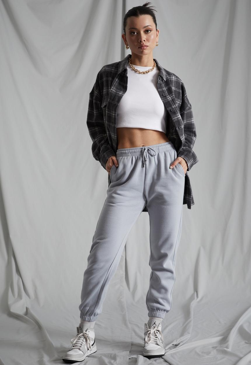 Factorie - Super high rise trackpant - grey sky