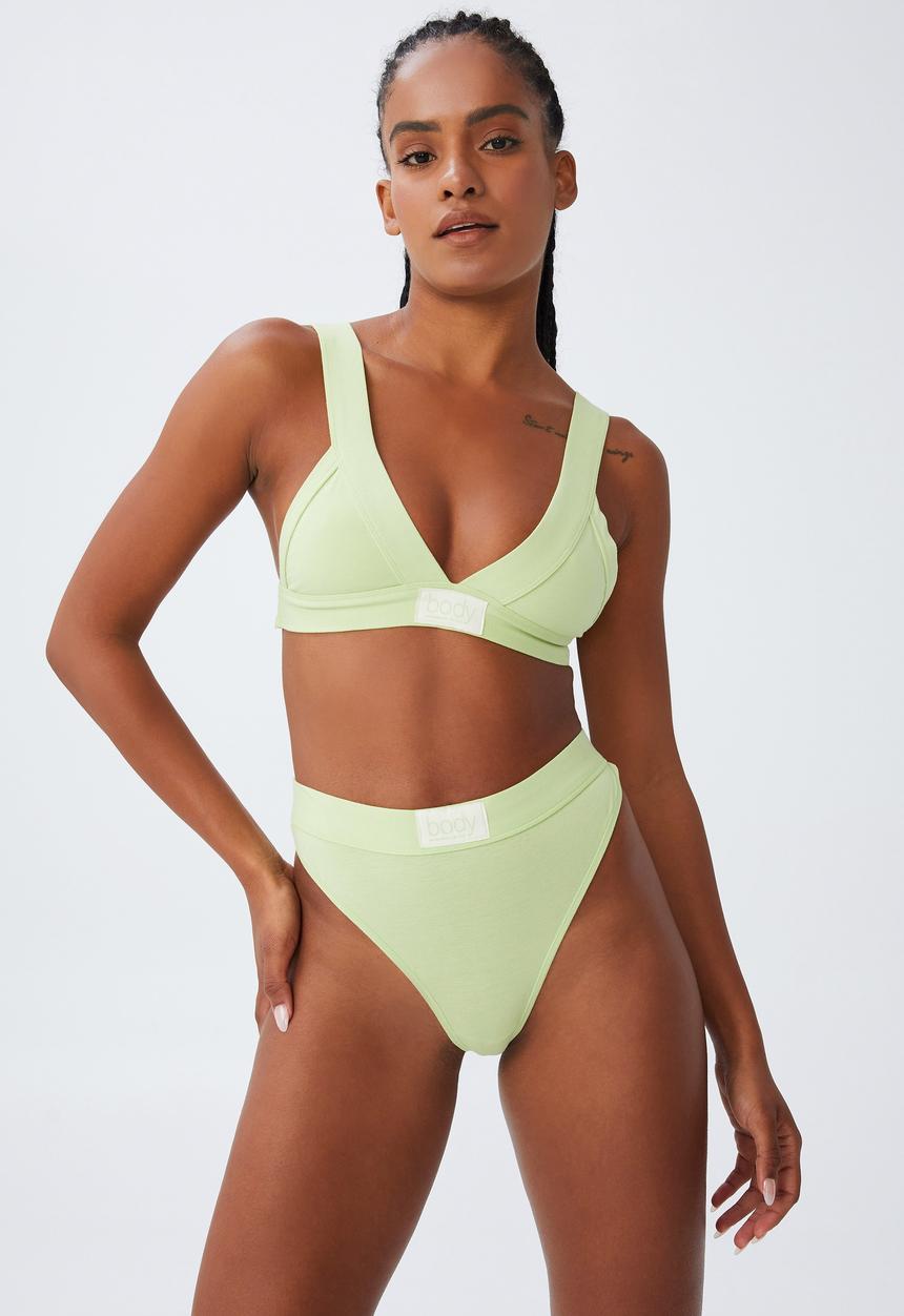 Cotton On - Organic cotton mid rise g string brief - celery juice