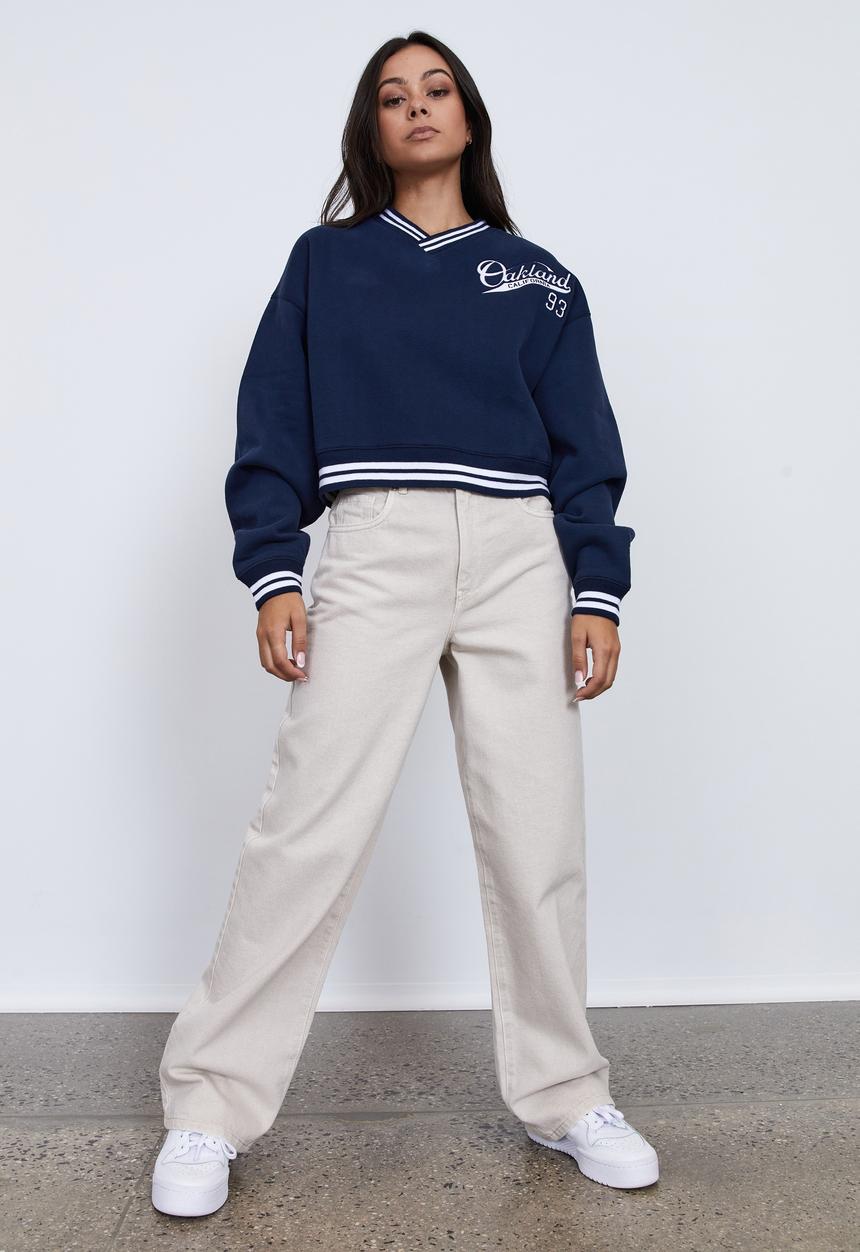 Factorie - Varsity v-neck - navy blazer