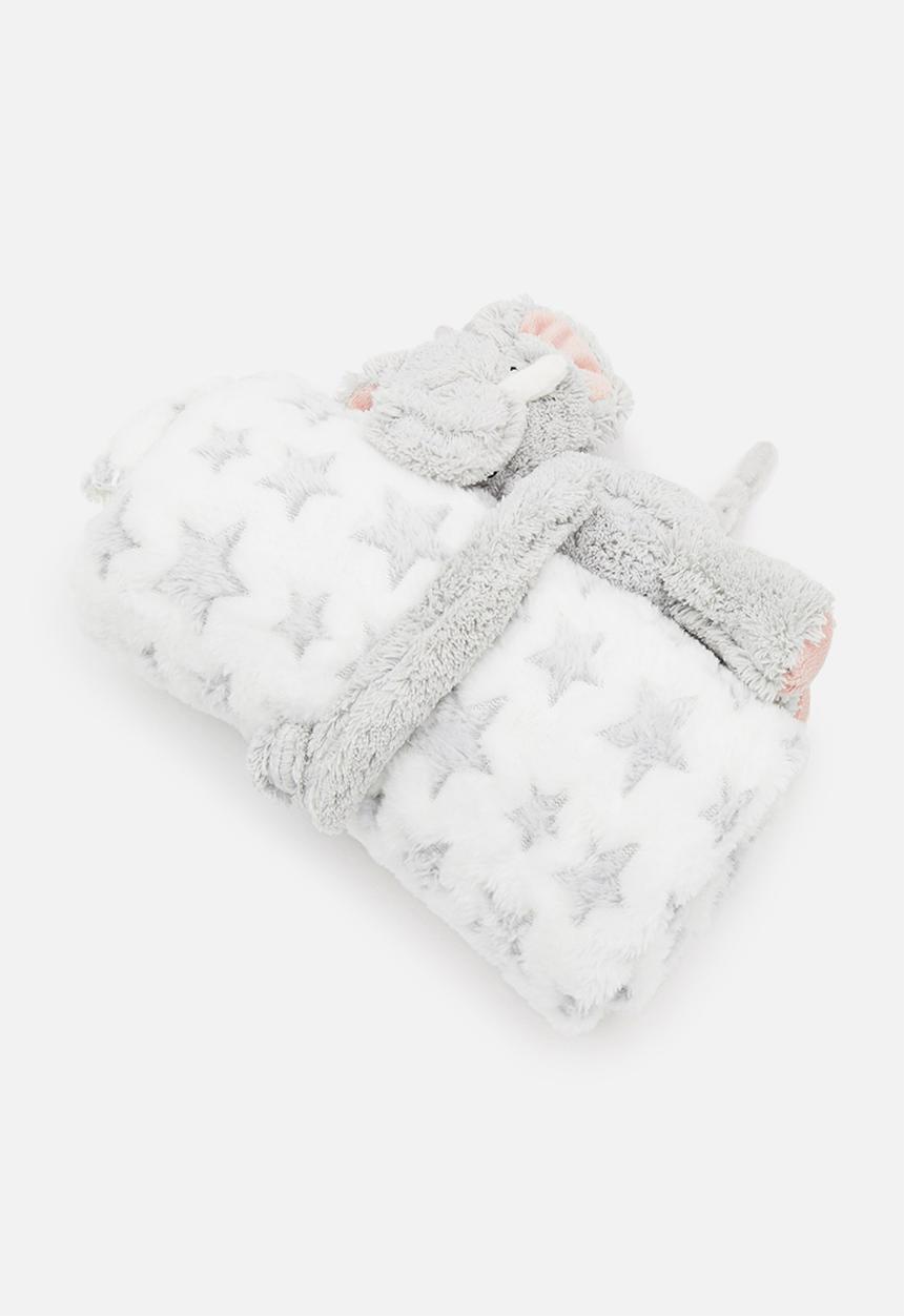 H&S - Animal plush with sleep blanket - elephant