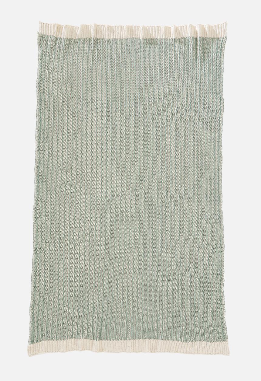 Sixth Floor - Cotton knitted throw - sage green