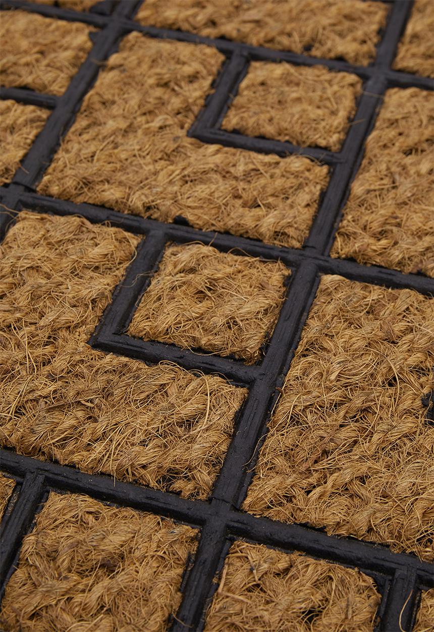 H&S - Diamond Rubber doormat - Black & Natural