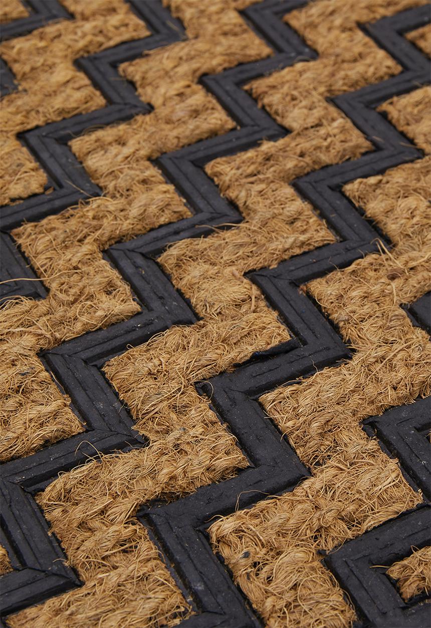 H&S - Stepped Rubber doormat - Black & Natural