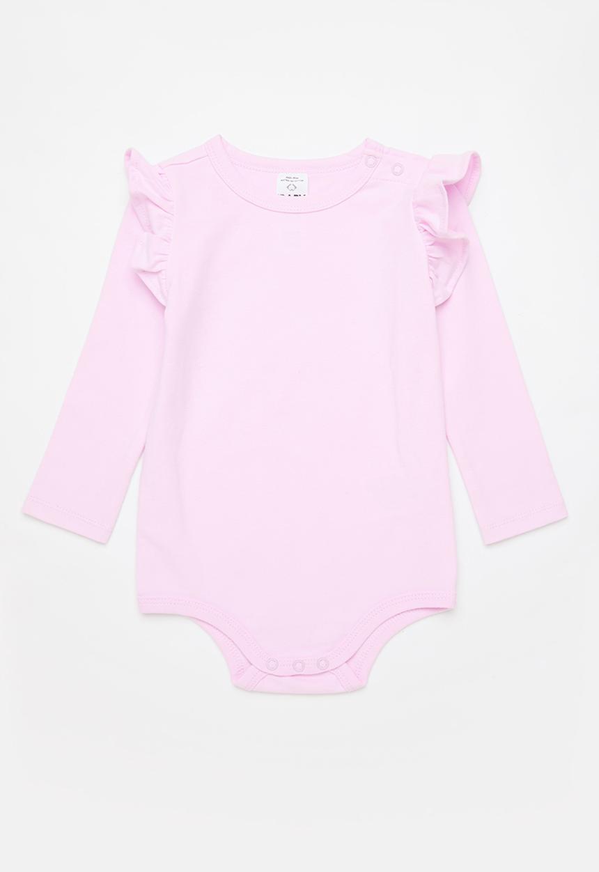 Cotton On - The long sleeve ruffle bubbysuit - pale violet