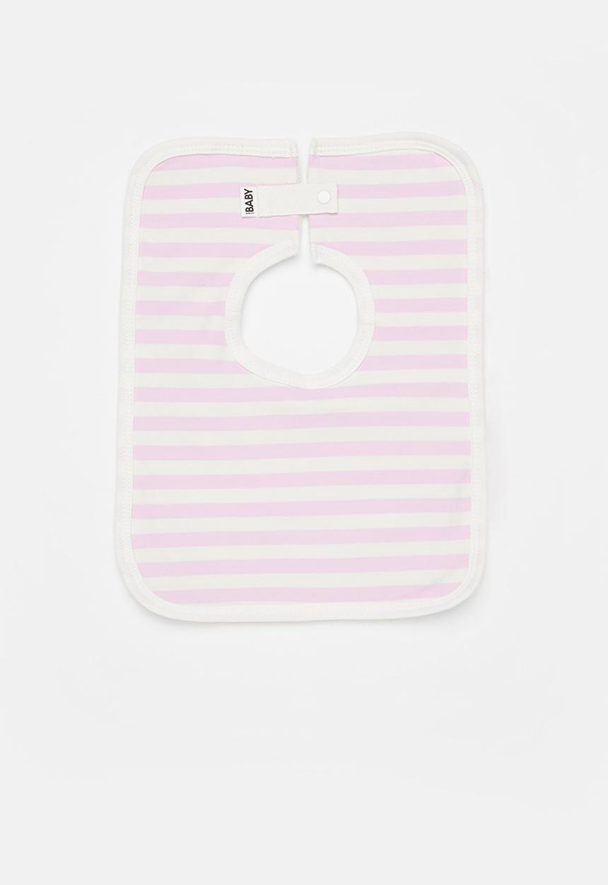 Cotton On - 2 Pack square bib - pale violet daisy garden/pale violet stripe