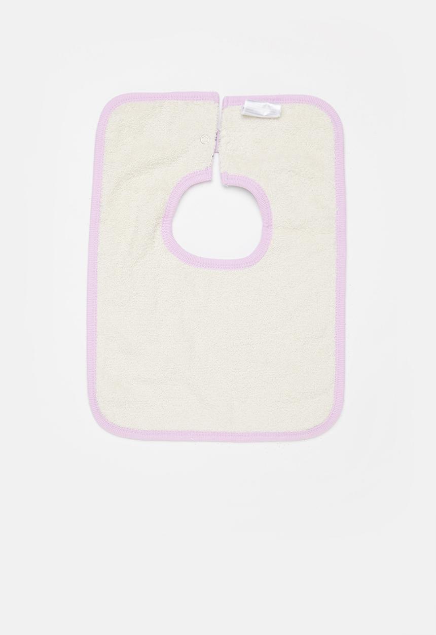 Cotton On - 2 Pack square bib - pale violet daisy garden/pale violet stripe