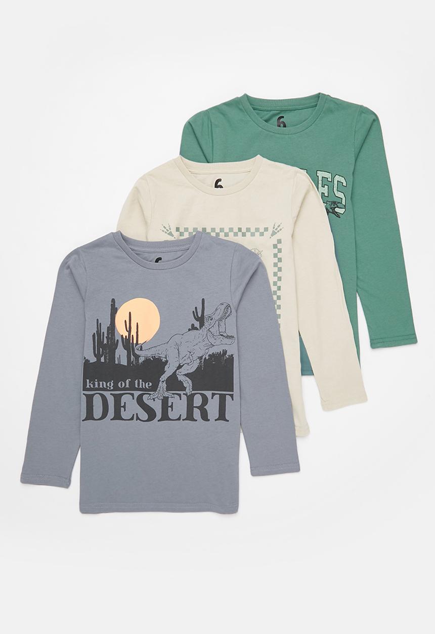 Cotton On - Multipack long sleeve print tee three pack - multi 