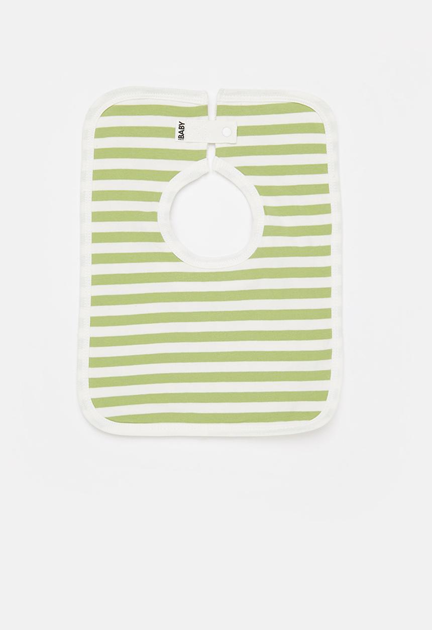 Cotton On - 2 Pack square bib - vanilla daisy garden/cactus stripe
