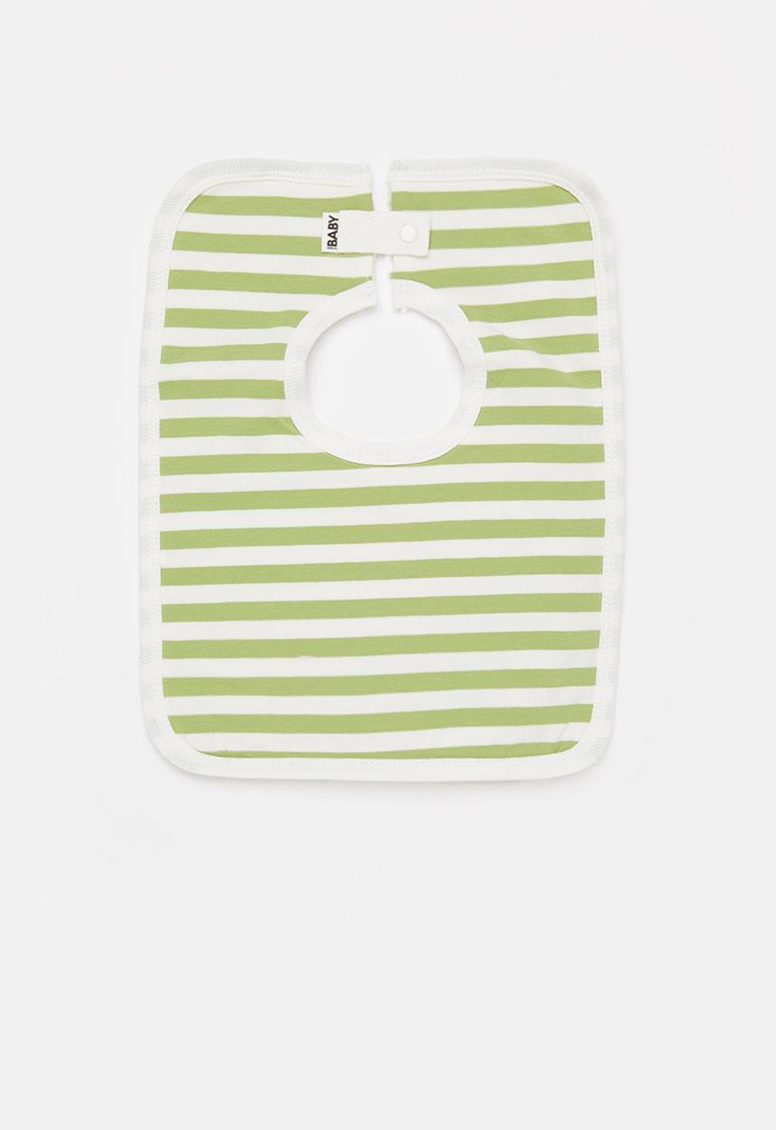 Cotton On - 2 Pack square bib - frosty blue dinos in the night/cactus stripe