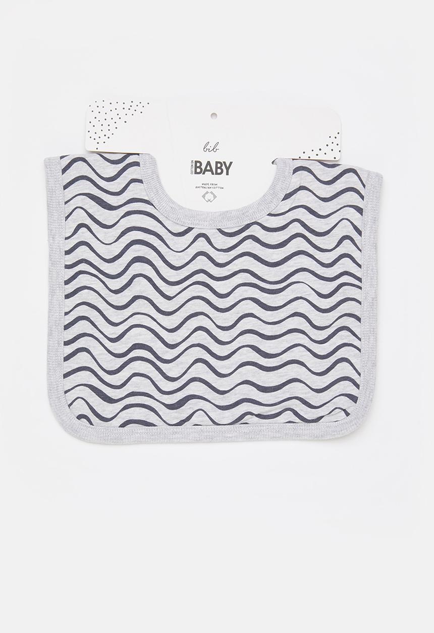 Cotton On - The square bib - cloud marle/waves