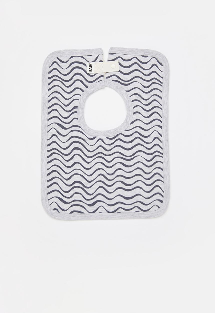 Cotton On - The square bib - cloud marle/waves