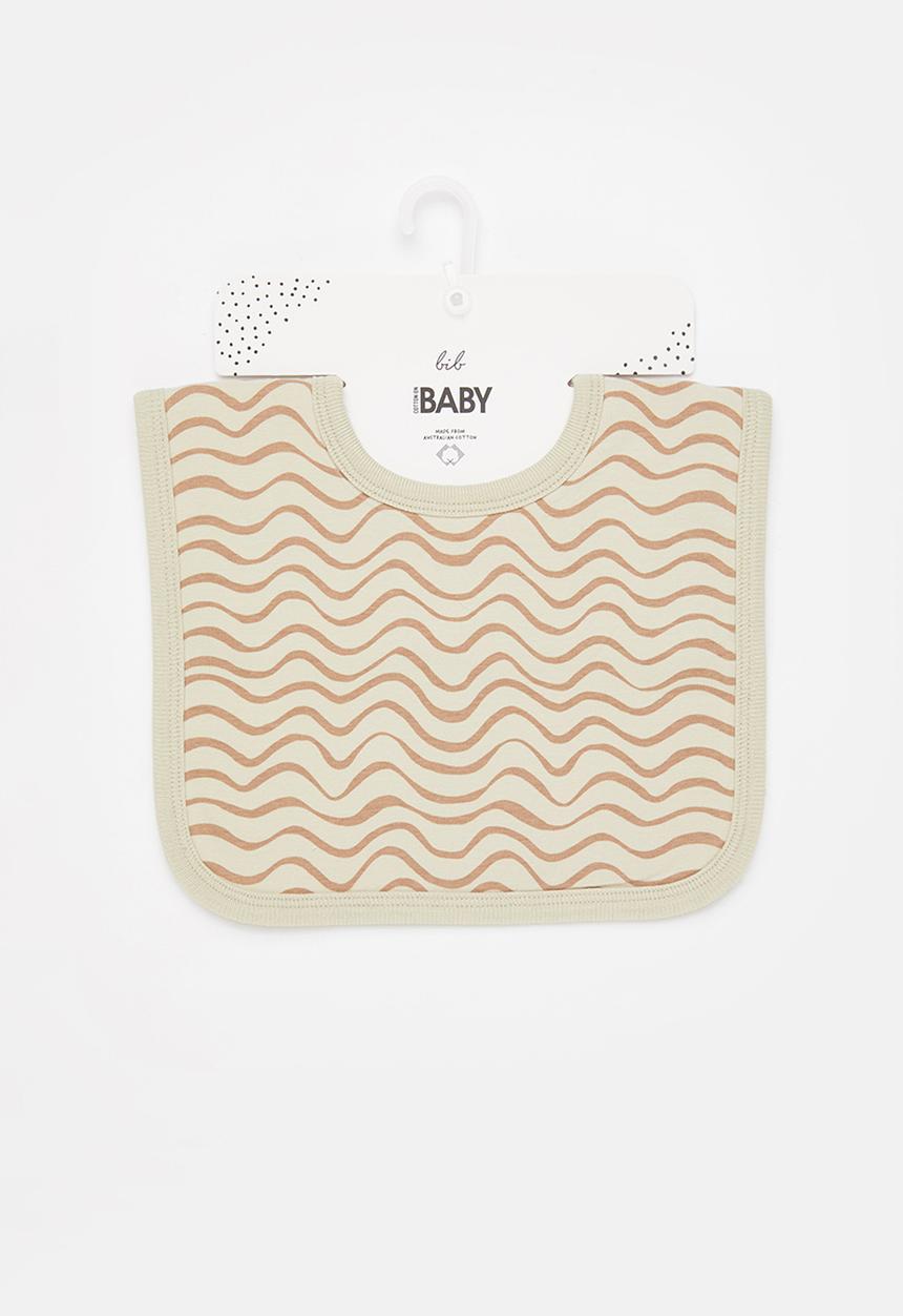 Cotton On - The square bib - rainy day/waves