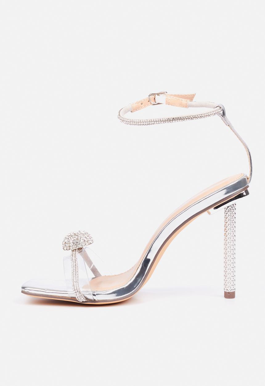 Miss Black - Samba2 ankle strap heel - silver