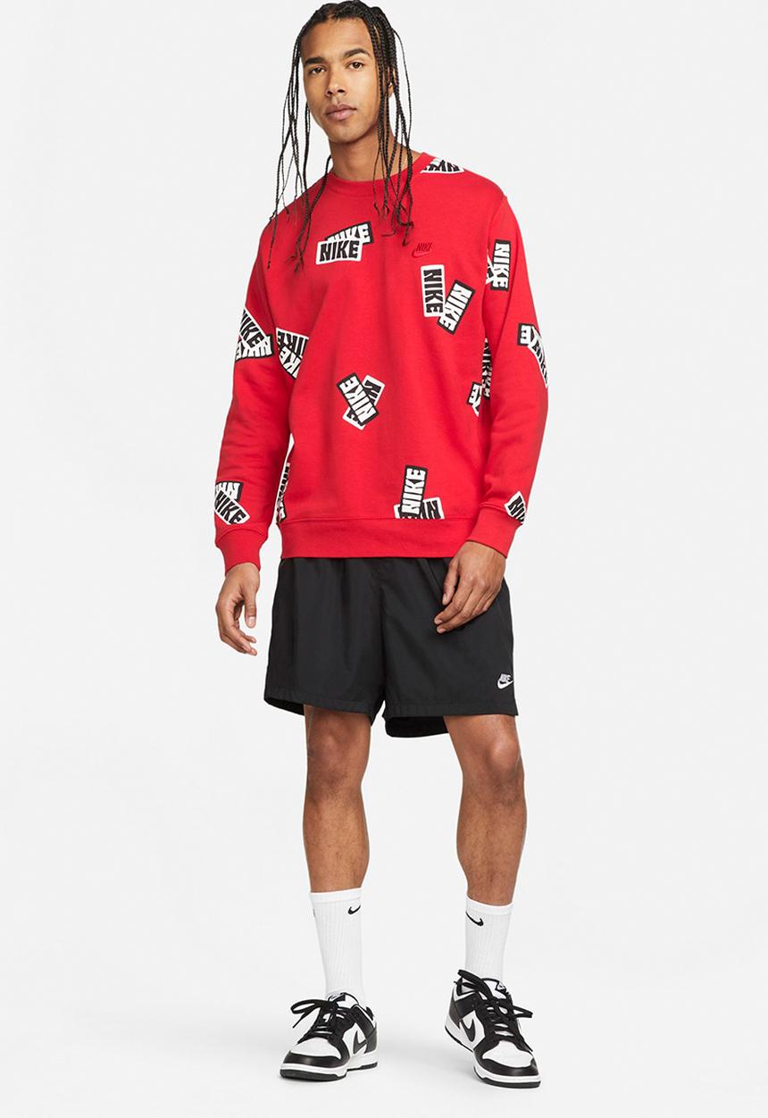 Nike - NSW SPE All Over Print Crew Sweatshirt  University Red