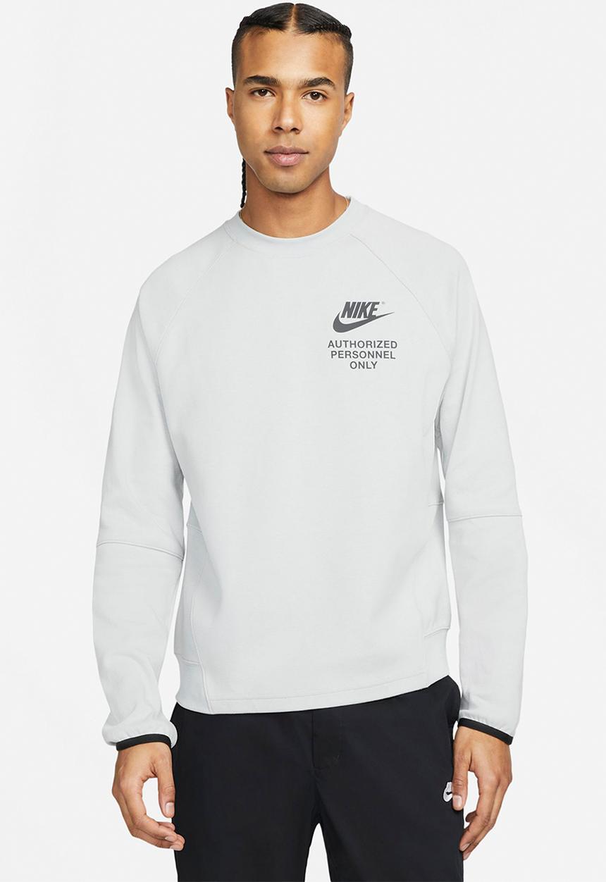 Nike - NSW  Authorized Graphic Crew Sweatshirt - Grey & black