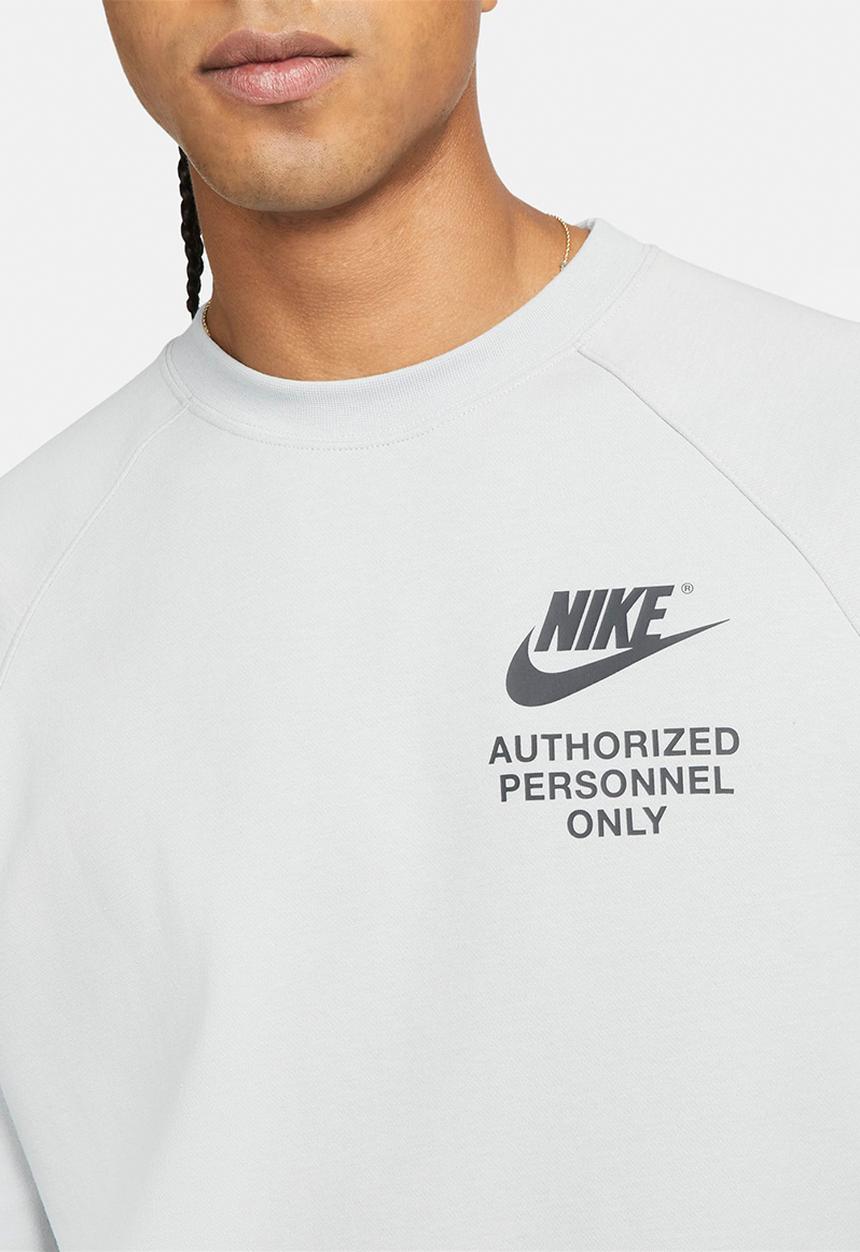Nike - NSW  Authorized Graphic Crew Sweatshirt - Grey & black