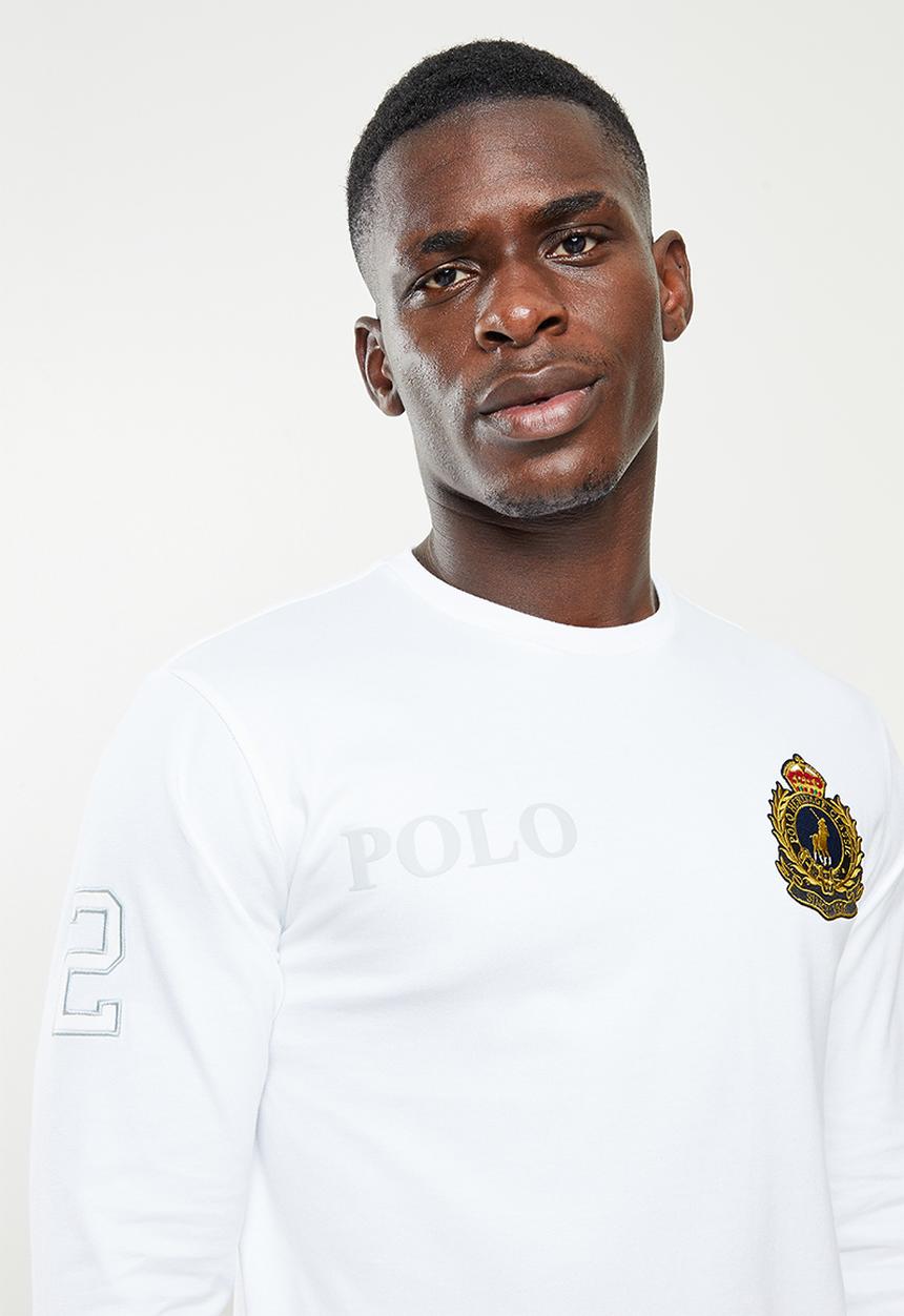 POLO - Men equestrian long sleeve tee - white