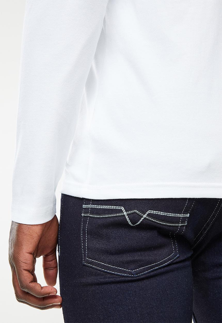 POLO - Men equestrian long sleeve tee - white