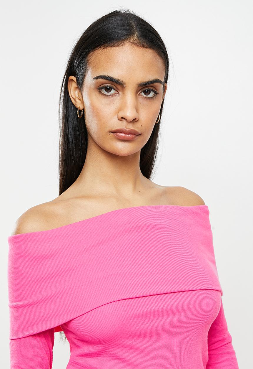 Glamorous - Off shoulder top - hot pink