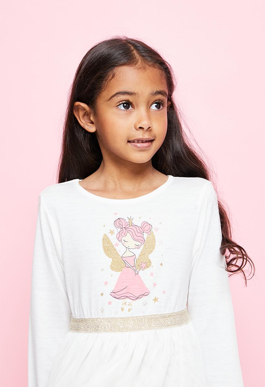 Pop Candy - Printed combo dress - ivory