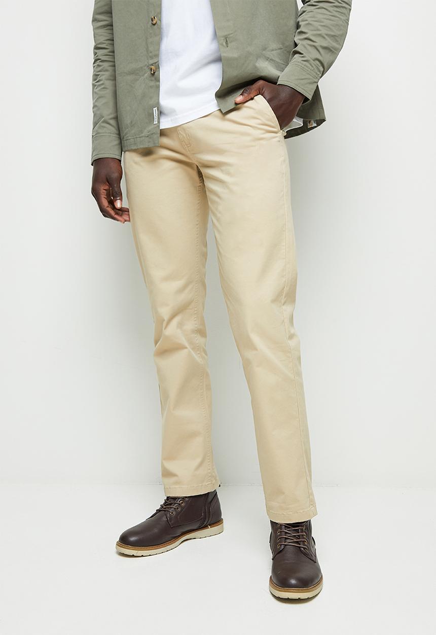 Lark & Crosse - Regular fit stretch chino - stone