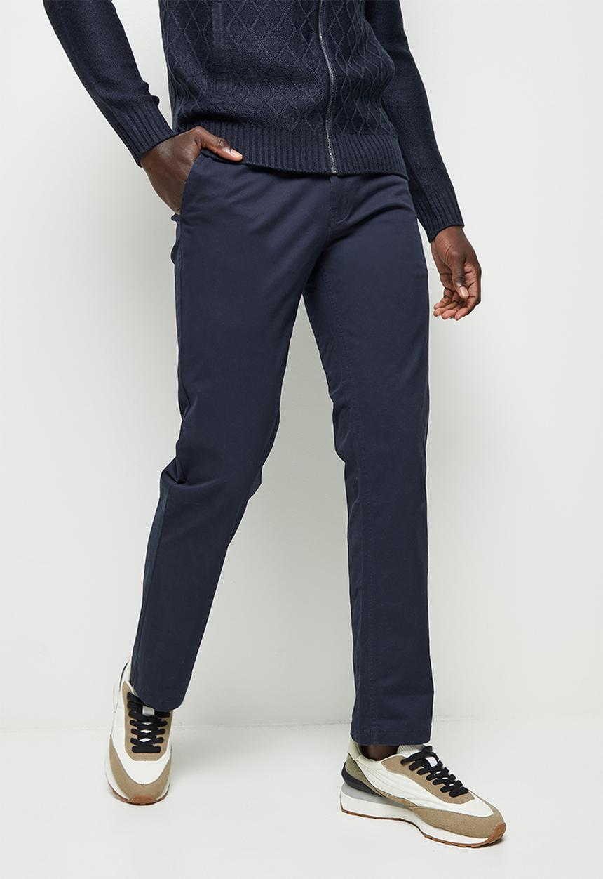 Lark & Crosse - Regular fit stretch chino - navy