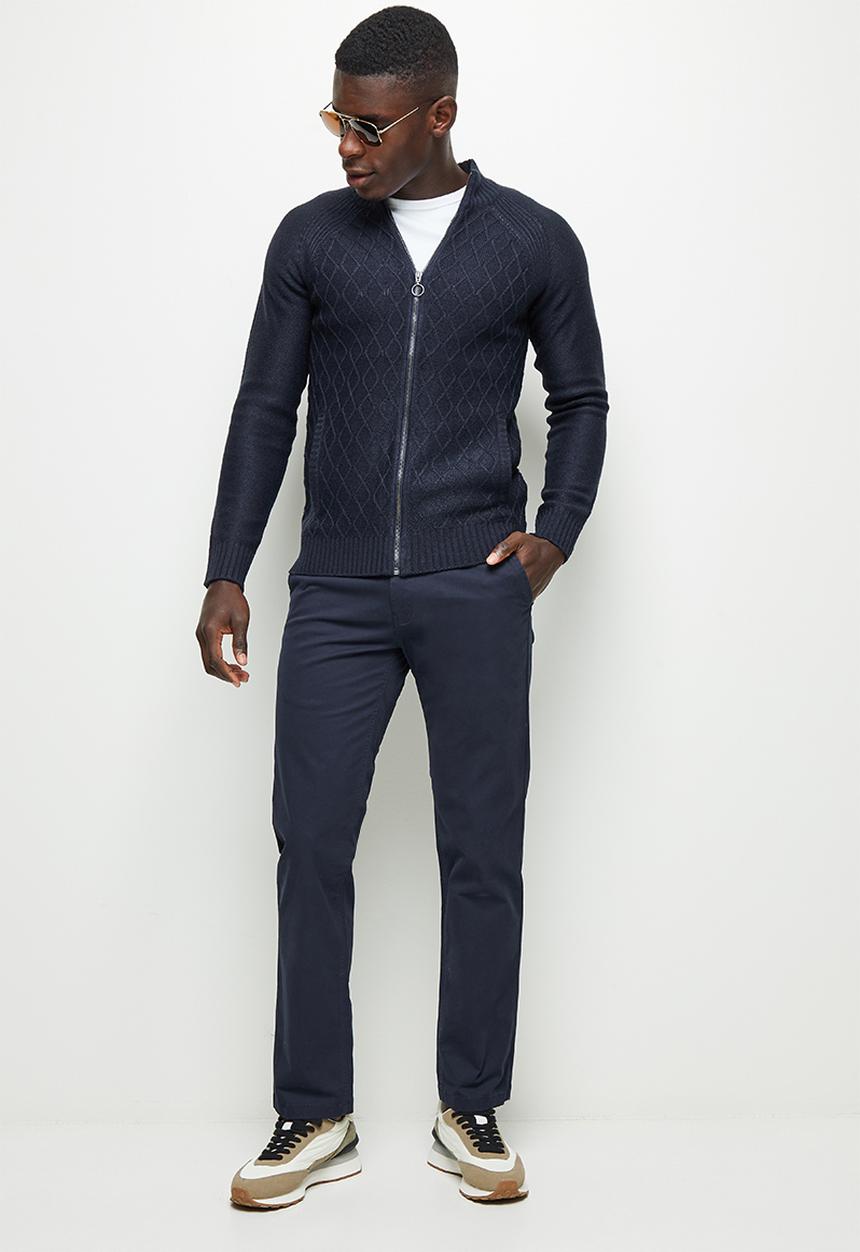 Lark & Crosse - Regular fit stretch chino - navy
