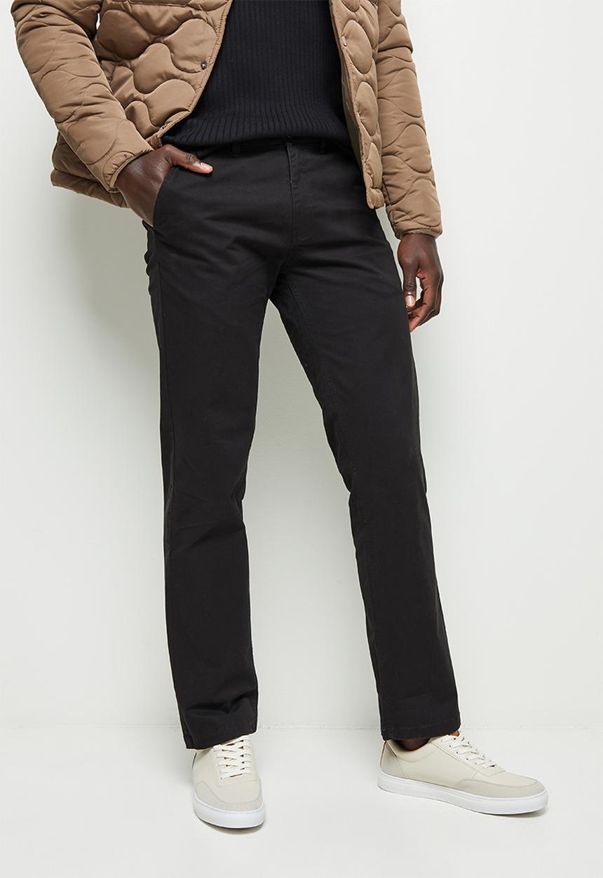 Lark & Crosse - Regular fit stretch chino - black