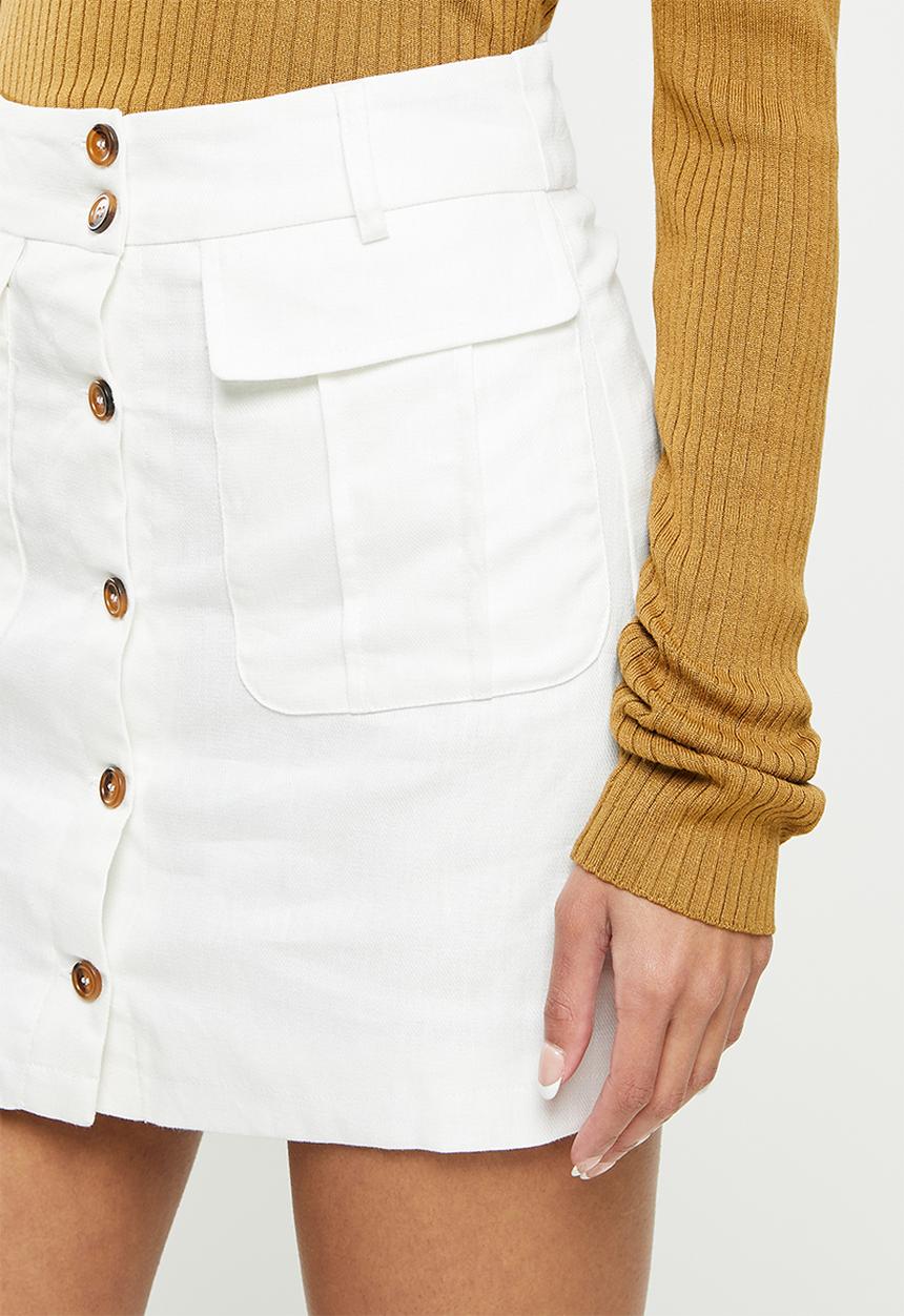 Glamorous - Button down skirt co-ord - off white 