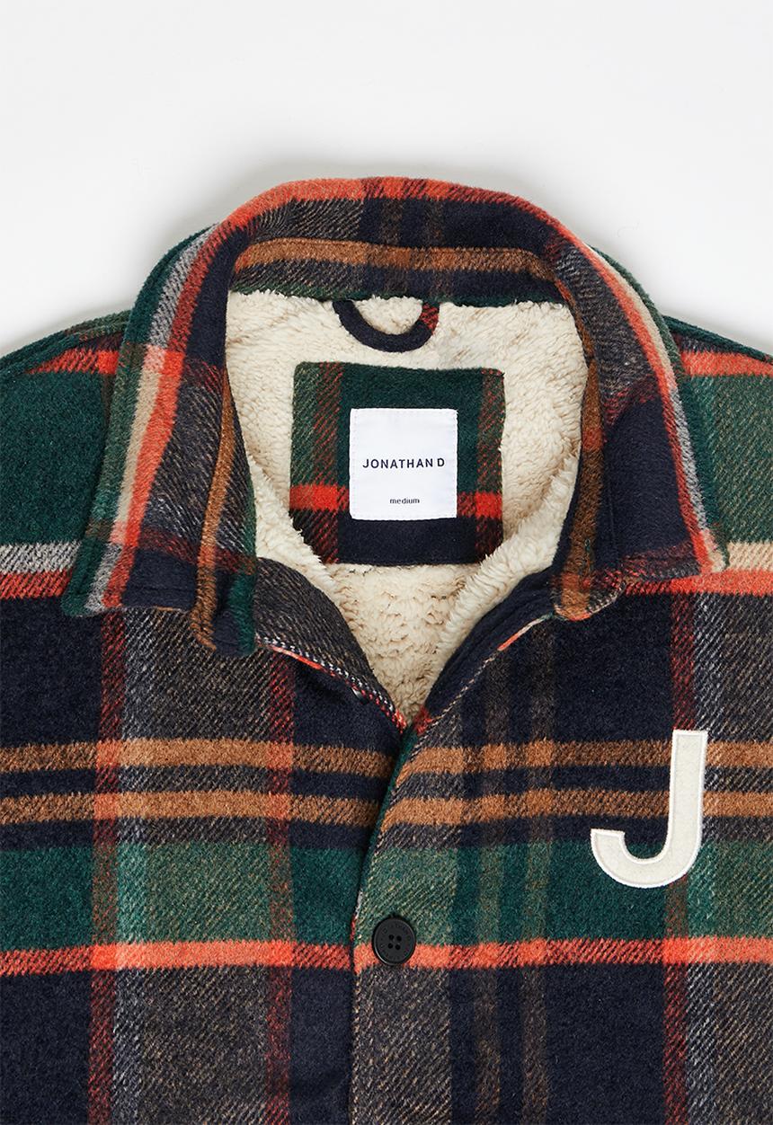 Jonathan D - Russell Sherpa Lined Check Jacket- Pine