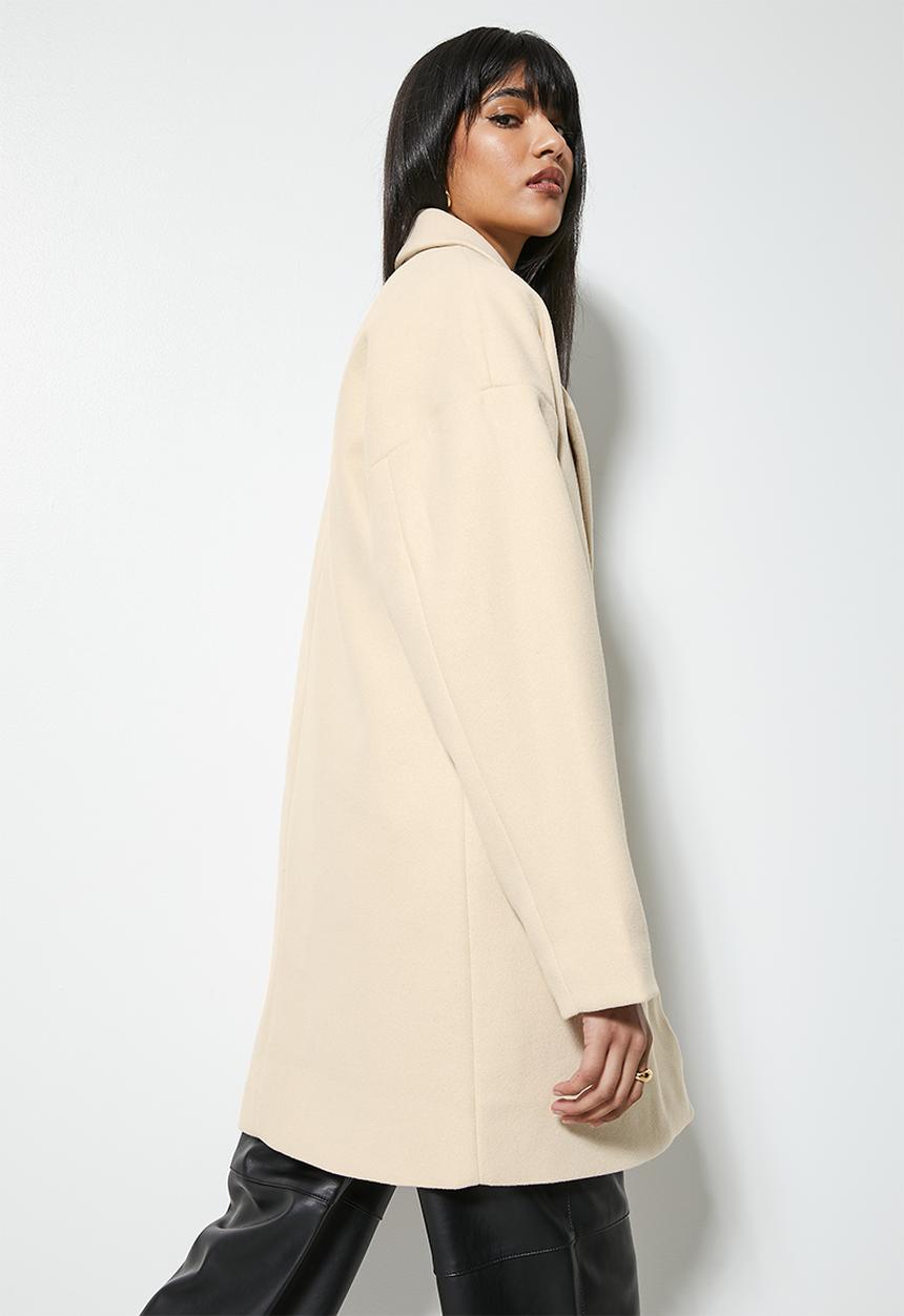 Superbalist - Midi double breasted blazer coat - sand