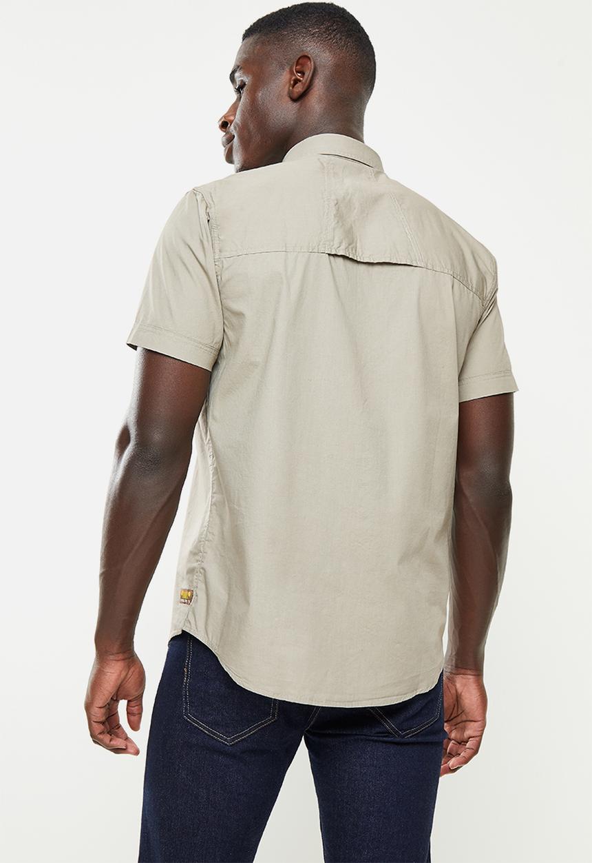JEEP - Short sleeve safari shirt with back vent - khaki